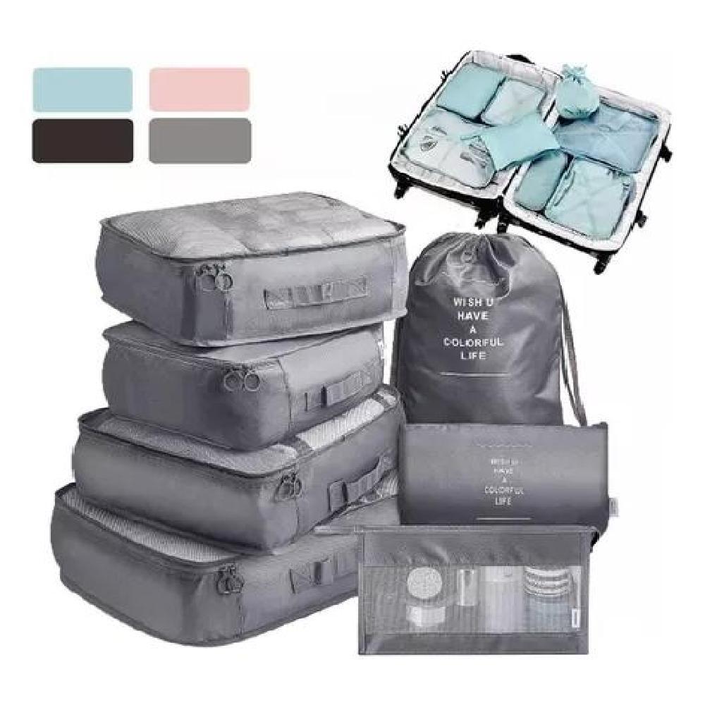 SET 7 ORGANIZADORES EQUIPAJE COLOR GRIS ACERO - 1