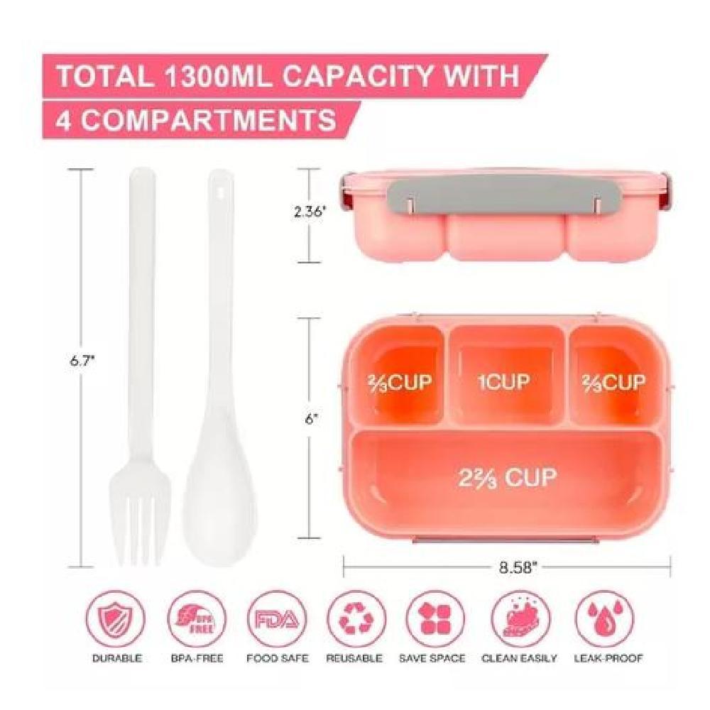 BOLSO LONCHERA TÉRMICA Y FIAMBRERA SET PARA NIÑOS ADULTOS COLOR ROSADO - 2