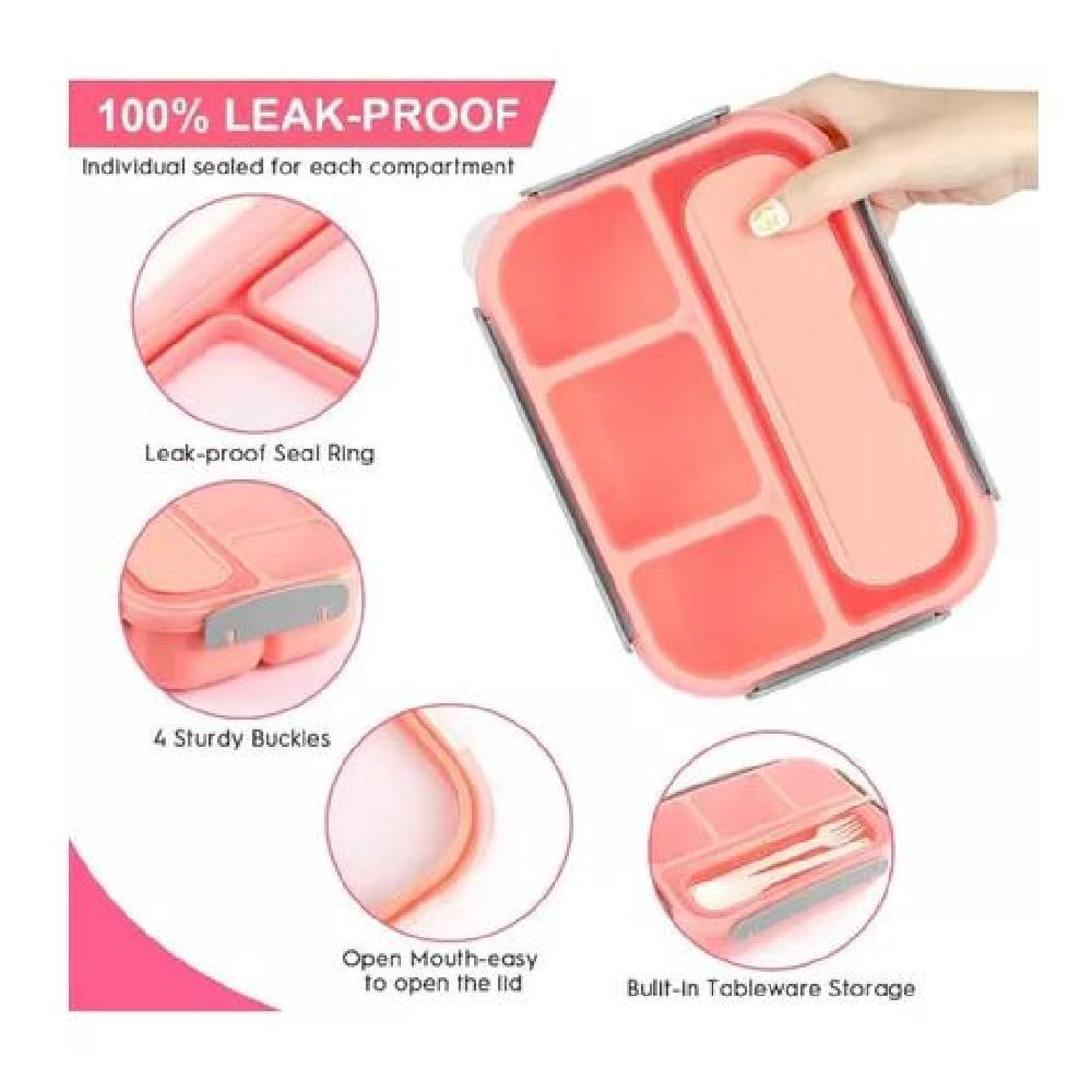 BOLSO LONCHERA TÉRMICA Y FIAMBRERA SET PARA NIÑOS ADULTOS COLOR ROSADO - 3