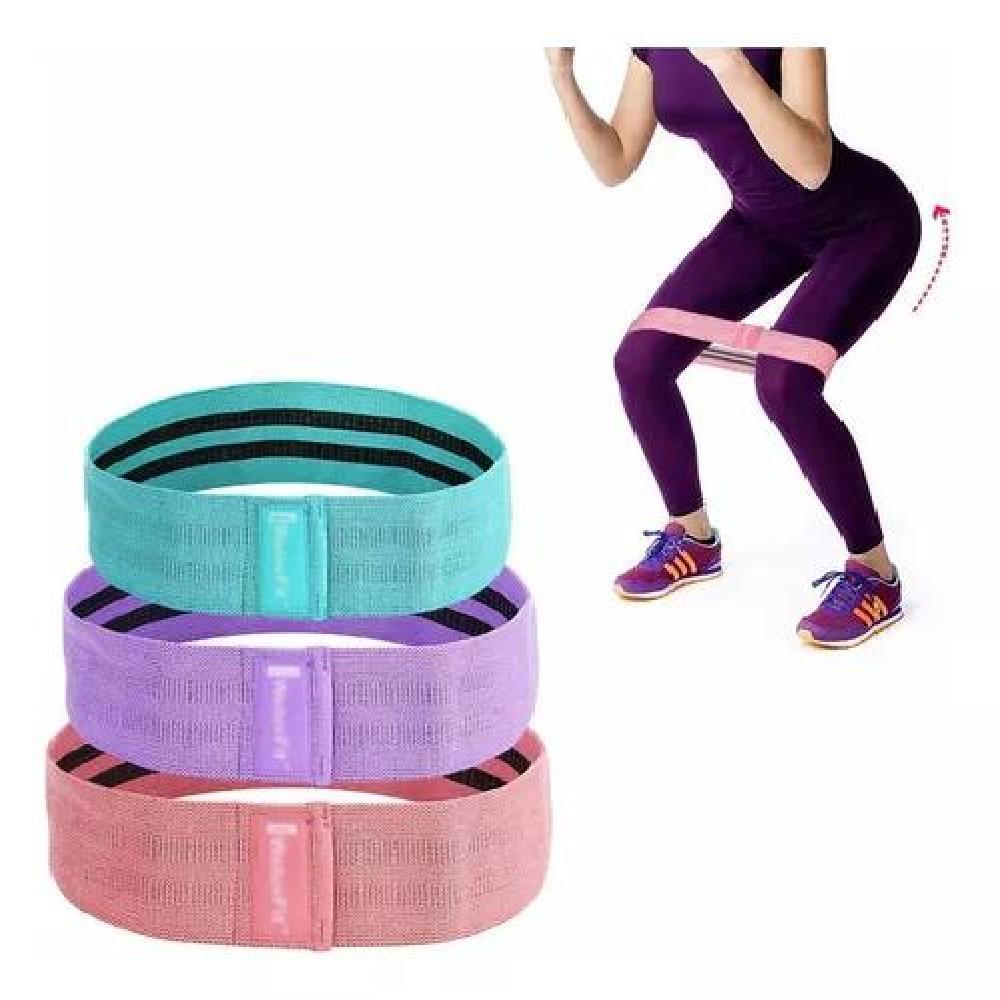 BANDAS ELÁSTICAS EJERCICIO PRO 3 PCS DE TELA CON BOLSO YOGA GIANPA - 2