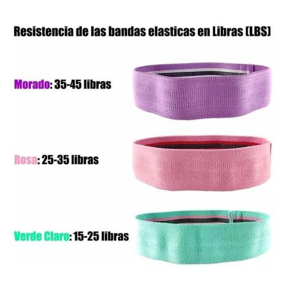 BANDAS ELÁSTICAS EJERCICIO PRO 3 PCS DE TELA CON BOLSO YOGA GIANPA - 4