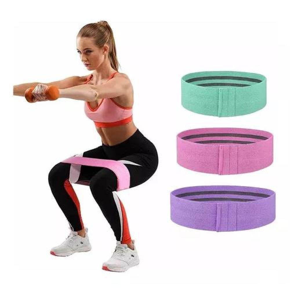 BANDAS ELÁSTICAS EJERCICIO PRO 3 PCS DE TELA CON BOLSO YOGA GIANPA - 5