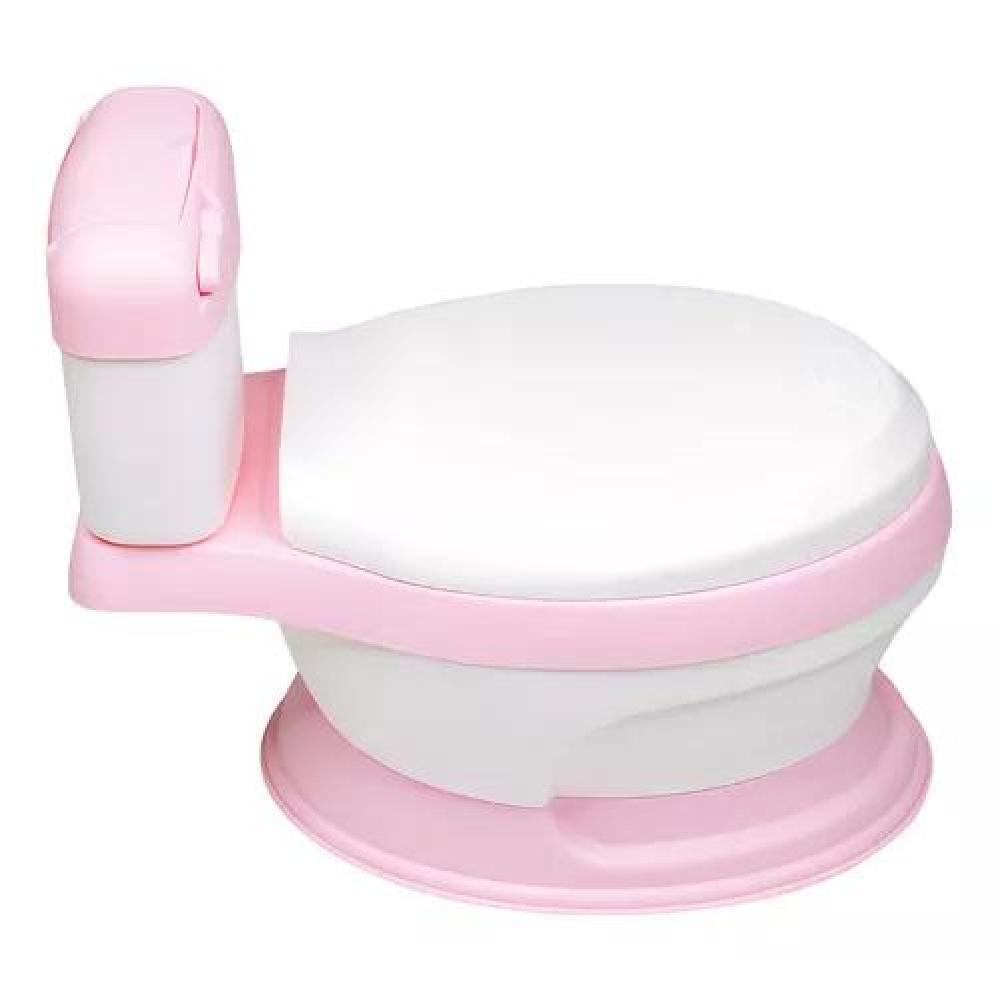 BACINICA PEL7 BAÑITO ENTRENADOR NIÑOS BAÑO ASIENTO ACOJINADO ROSADO LISO - 3