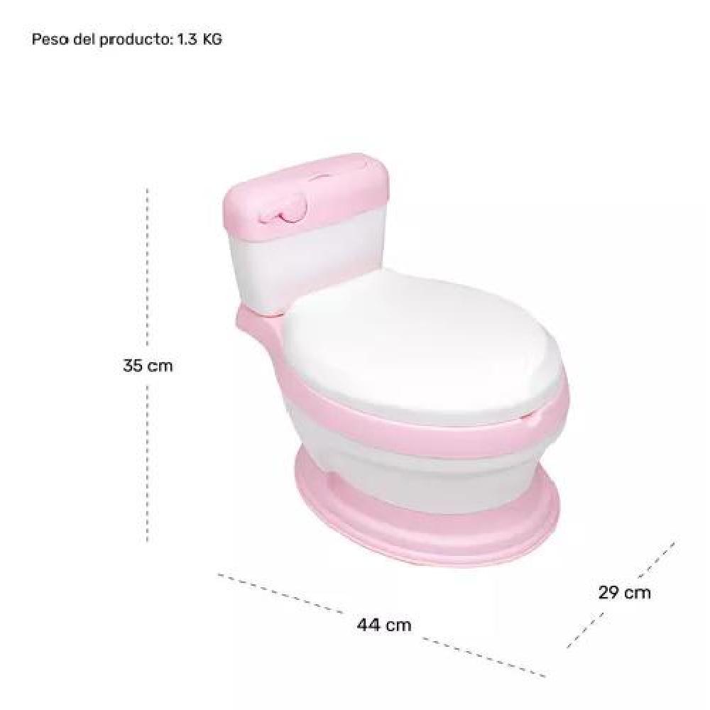 BACINICA PEL7 BAÑITO ENTRENADOR NIÑOS BAÑO ASIENTO ACOJINADO ROSADO LISO - 6