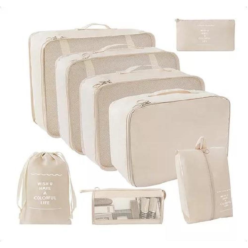 BOLSAS VIAJE 8 EN 1 COLOR BEIGE ACERO - 1