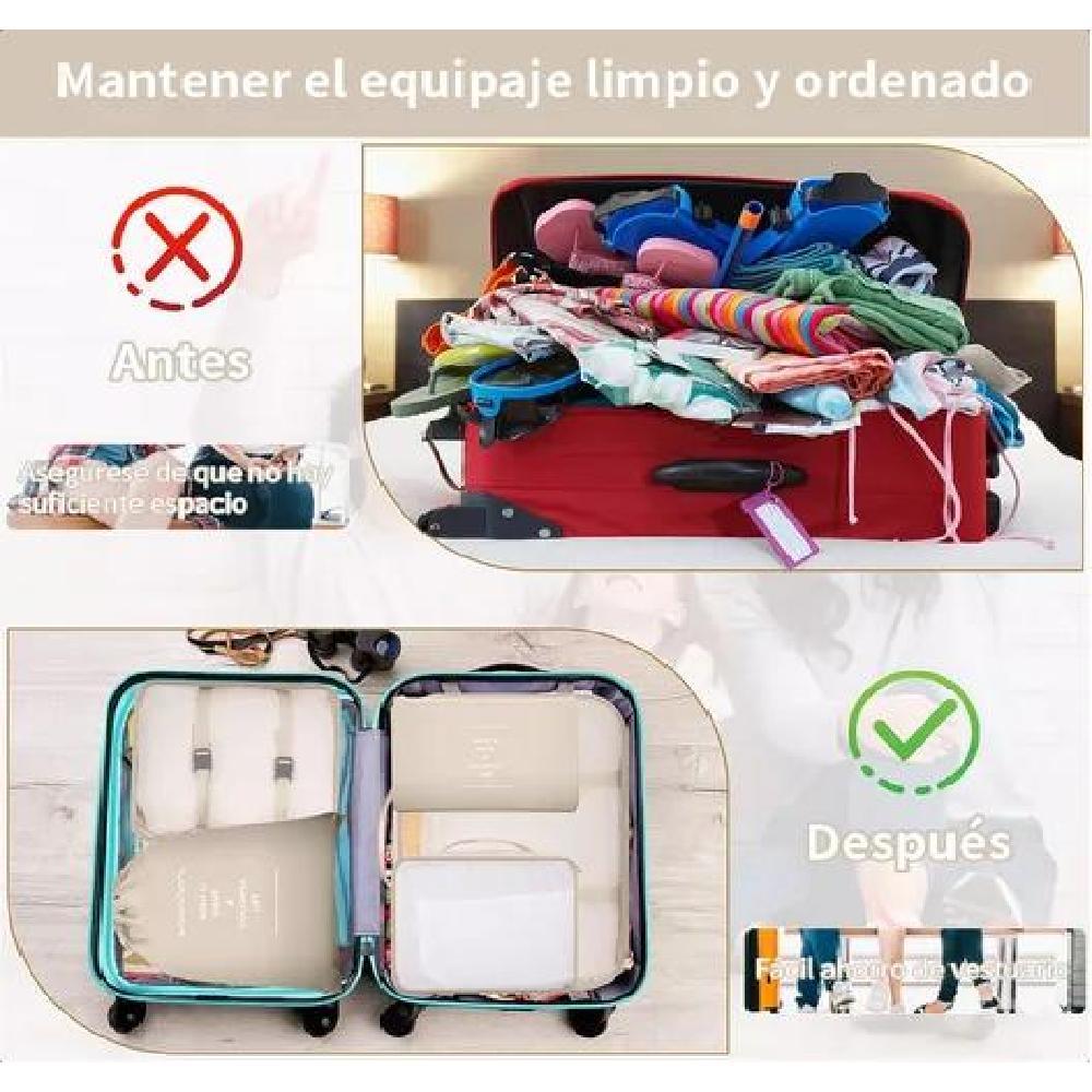 BOLSAS VIAJE 8 EN 1 COLOR BEIGE ACERO - 5