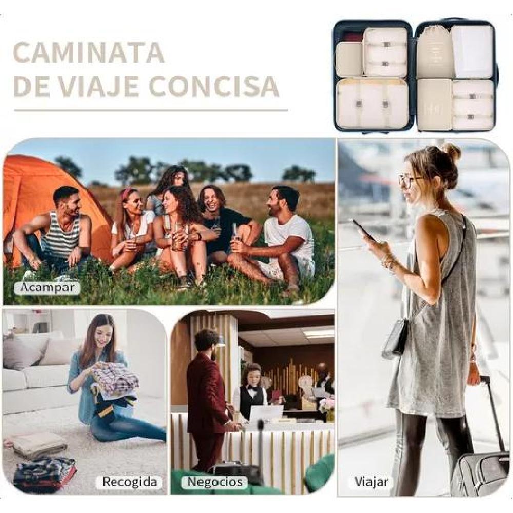 BOLSAS VIAJE 8 EN 1 COLOR BEIGE ACERO - 6
