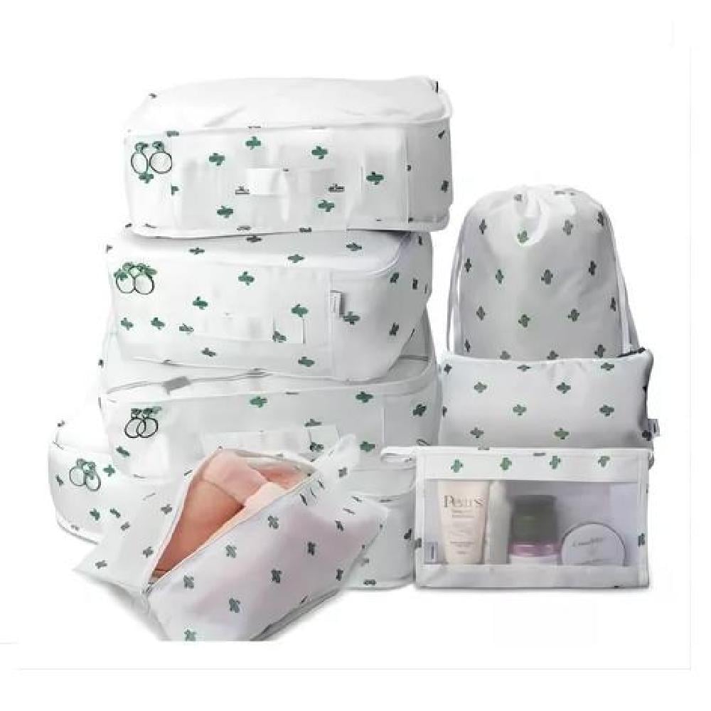 BOLSAS VIAJE 8 EN 1 ORGANIZADORAS MALETA COLOR BLANCO ACERO - 1
