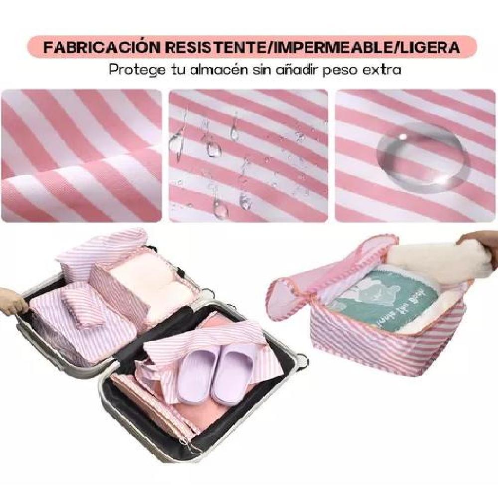 BOLSAS VIAJE 8 EN 1 ORGANIZADORAS MALETA COLOR BLANCO ACERO - 4