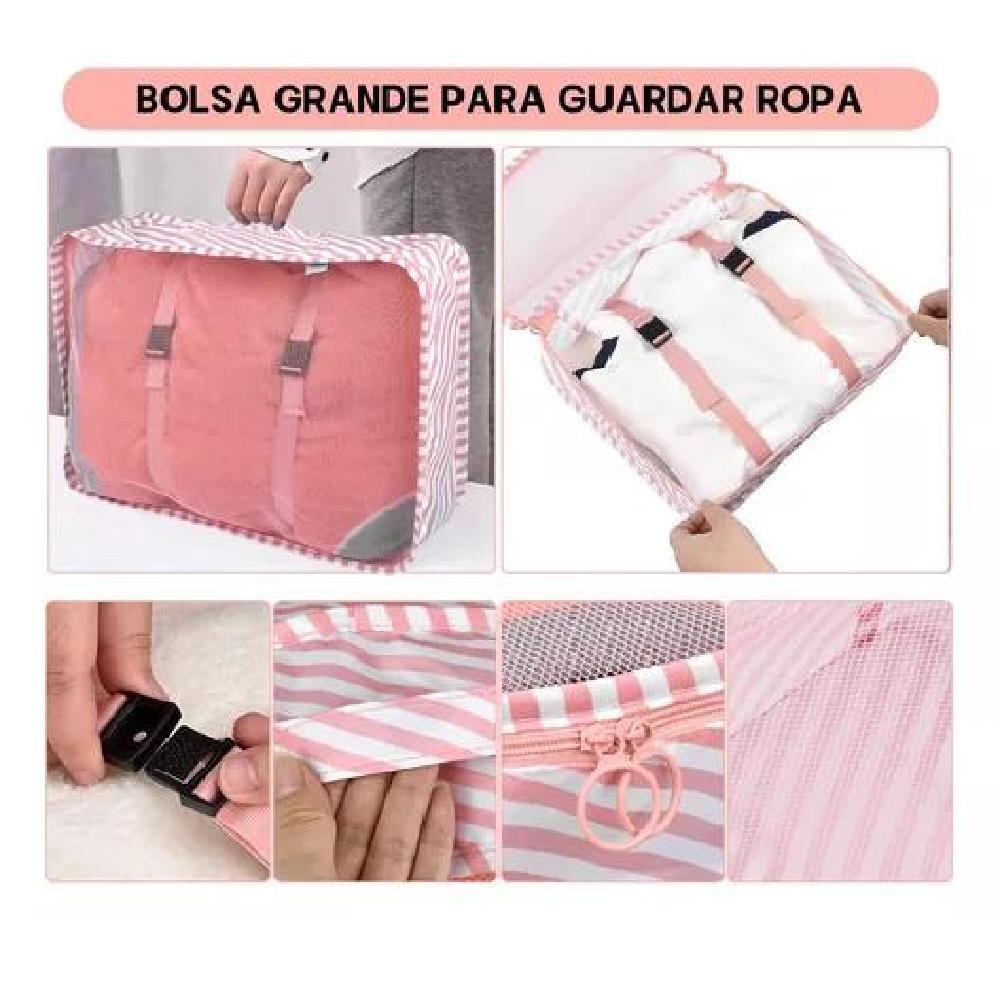 BOLSAS VIAJE 8 EN 1 ORGANIZADORAS MALETA COLOR BLANCO ACERO - 7