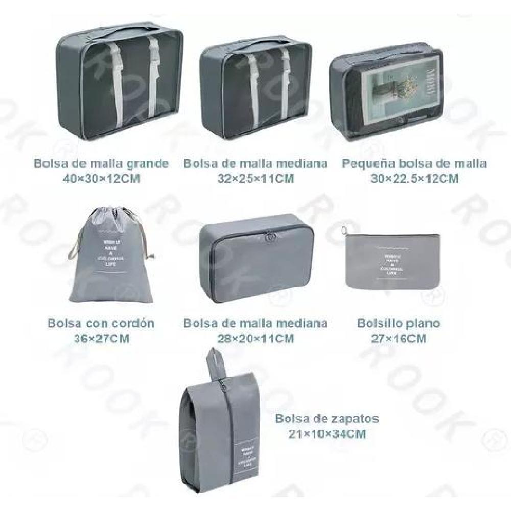 BOLSAS VIAJE ORGANIZADOR 7 ES 1 COLOR GRIS ACERO - 3