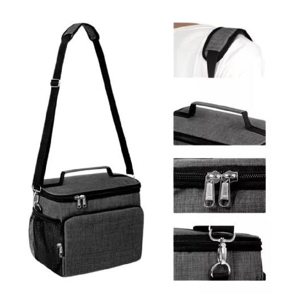BOLSO LONCHERA TERMICA PARA ALMUERZO COLACION LUNCH COLOR GRIS - 4