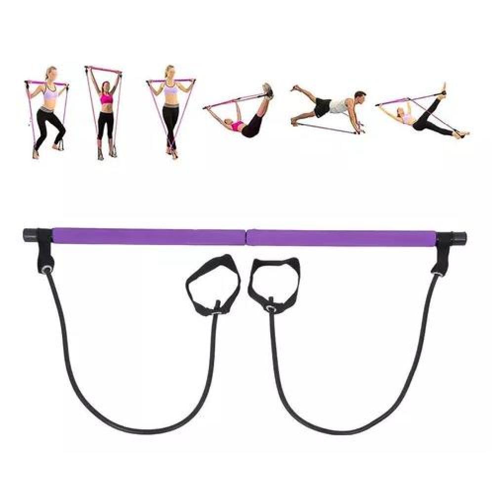 BANDA ELÁSTICA BARRA PILATES CON RESISTENCIA YOGA / COLOR MORADO - 1