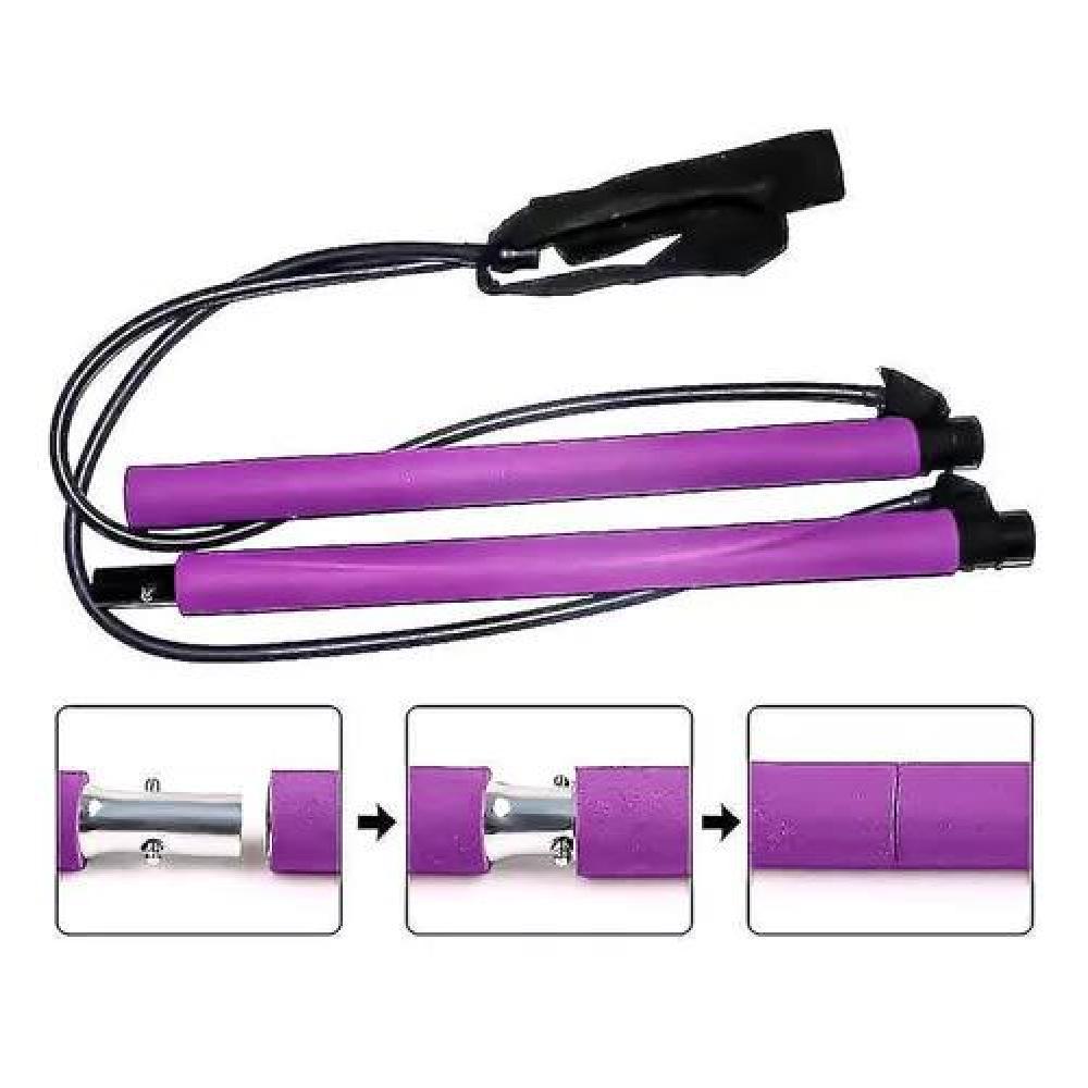 BANDA ELÁSTICA BARRA PILATES CON RESISTENCIA YOGA / COLOR MORADO - 2