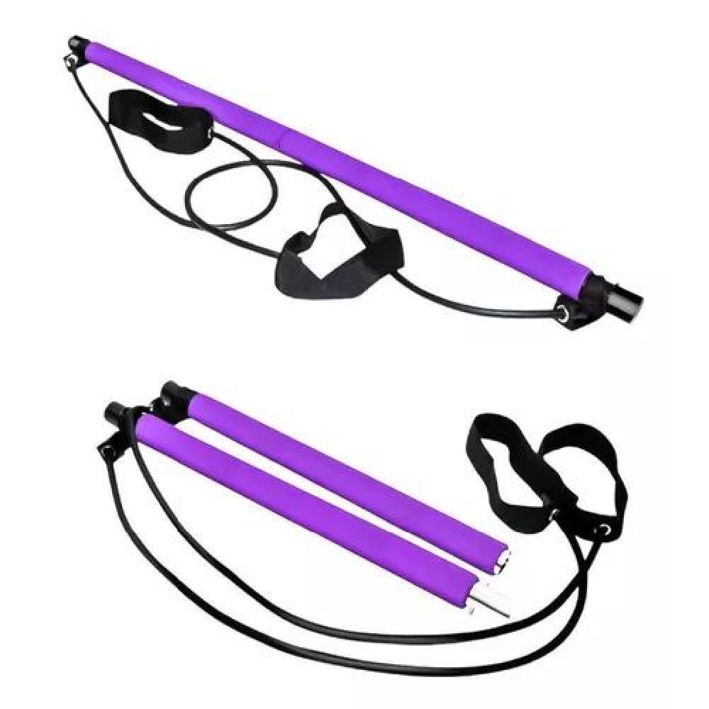 BANDA ELÁSTICA BARRA PILATES CON RESISTENCIA YOGA / COLOR MORADO - 4