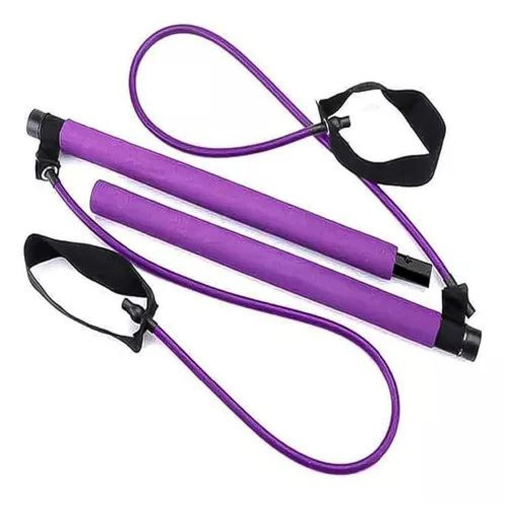 BANDA ELÁSTICA BARRA PILATES CON RESISTENCIA YOGA / COLOR MORADO - 5