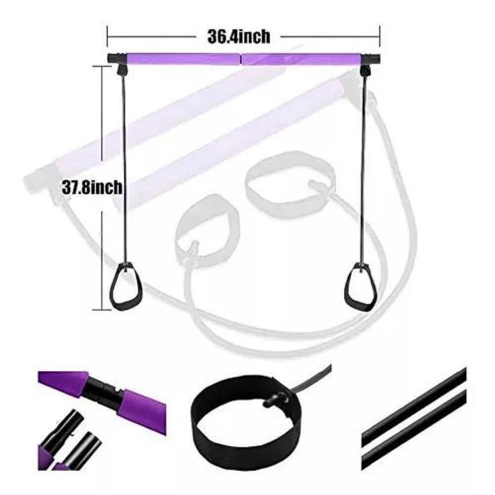 BANDA ELÁSTICA BARRA PILATES CON RESISTENCIA YOGA / COLOR MORADO - 6