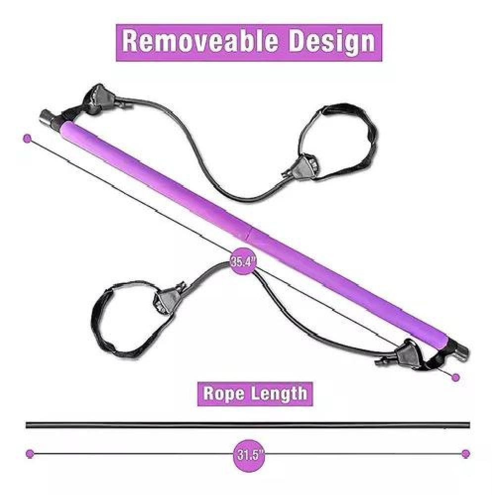BANDA ELÁSTICA BARRA PILATES CON RESISTENCIA YOGA / COLOR MORADO - 8