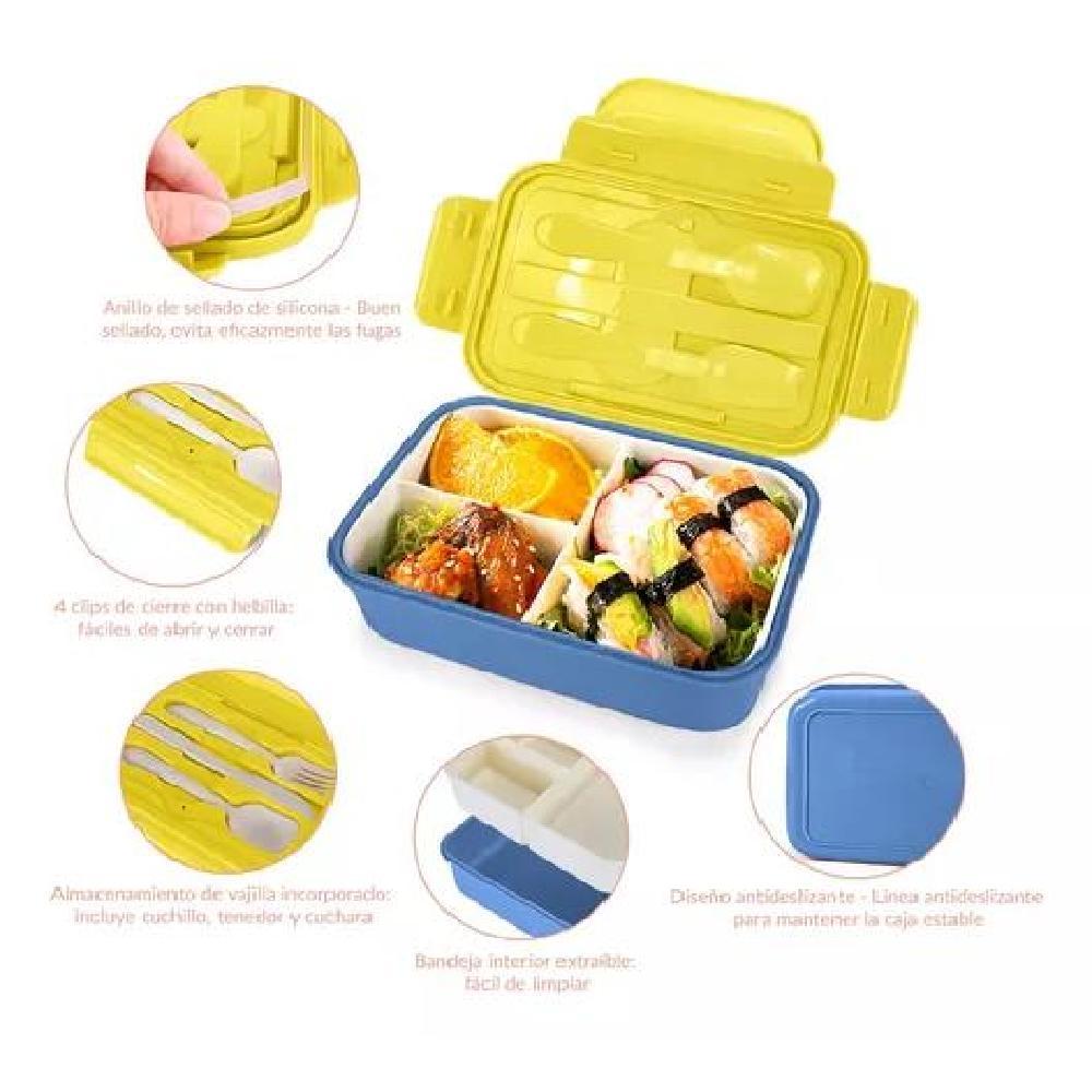 BOLSO LONCHERA TÉRMICA ESCOLAR SET 28PZS PARA NIÑOS PORTÁTIL AZUL - 4