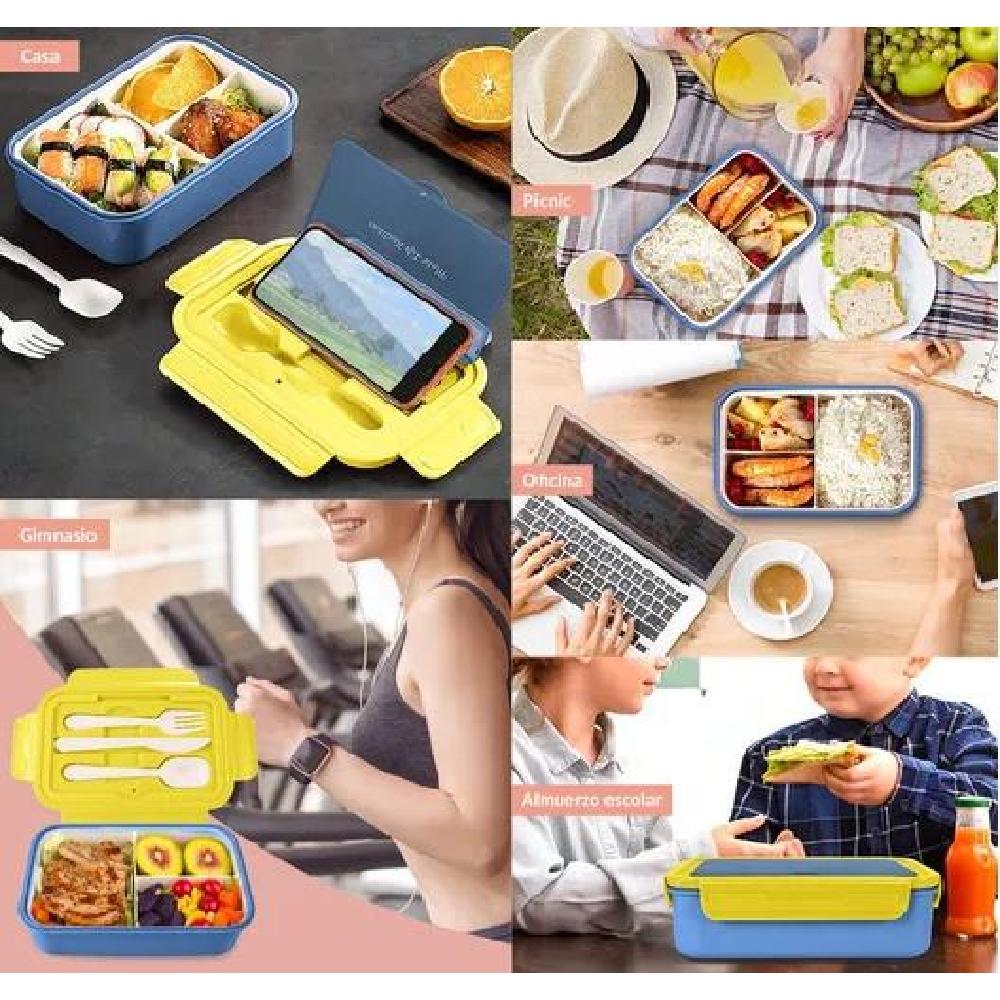 BOLSO LONCHERA TÉRMICA ESCOLAR SET 28PZS PARA NIÑOS PORTÁTIL AZUL - 7