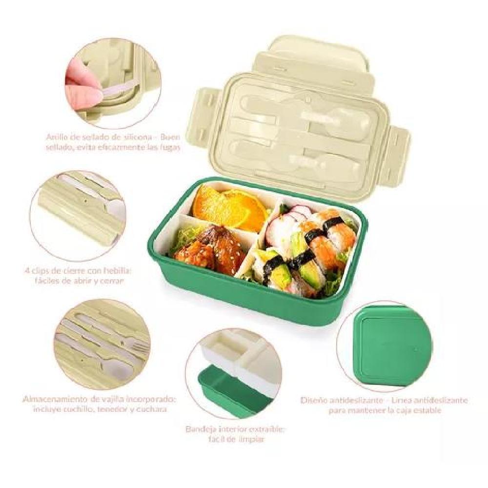 BOLSO LONCHERA TÉRMICA ESCOLAR SET 28PZS PARA NIÑOS PORTÁTIL VERDE - 4