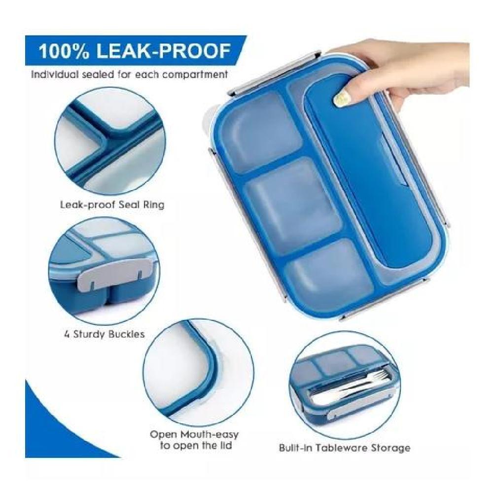 BOLSO LONCHERA TÉRMICA Y FIAMBRERA SET PARA NIÑOS ADULTOS COLOR AZUL - 4
