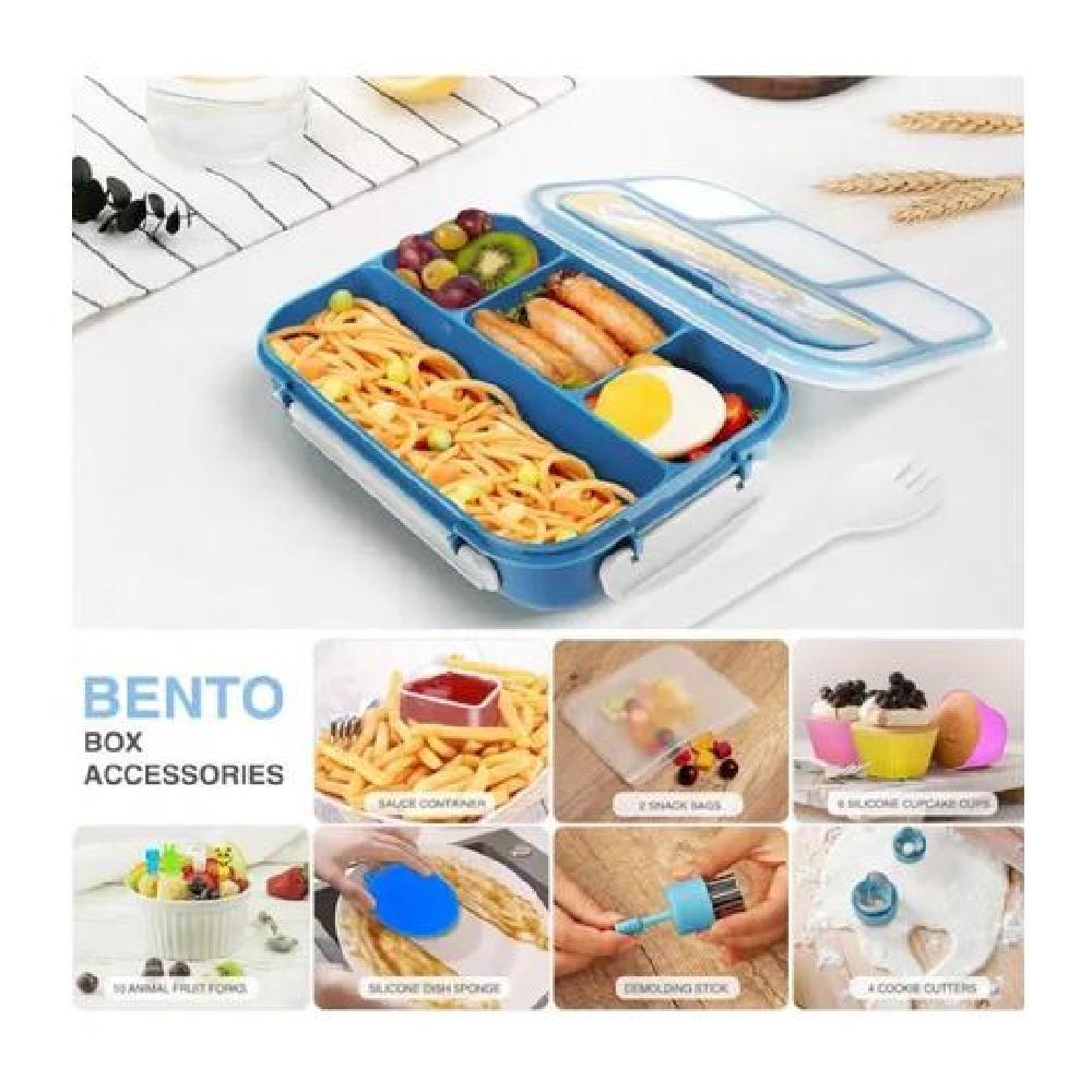 BOLSO LONCHERA TÉRMICA Y FIAMBRERA SET PARA NIÑOS ADULTOS COLOR AZUL - 5