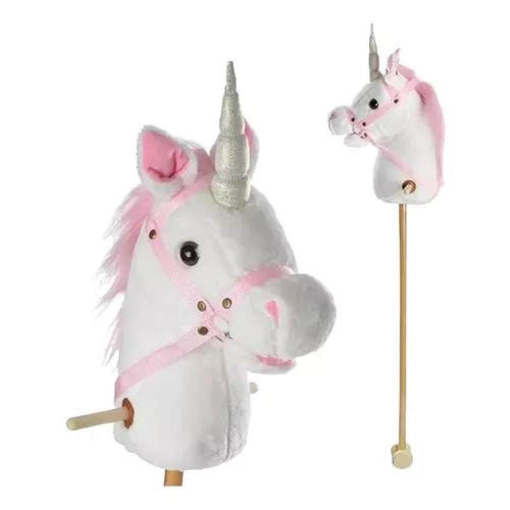 CABALLITO DE PALO BLANCO CON SONIDO Y RUEDA DE 100 CM PARA NIÑOS COLOR - 3