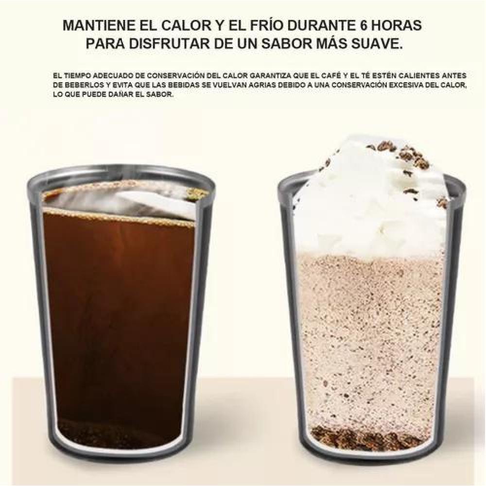 BOTELLA TÉRMICA DE CAFÉ DE ACERO INOXIDABLE AGUA TÉ CALIENTE - 6