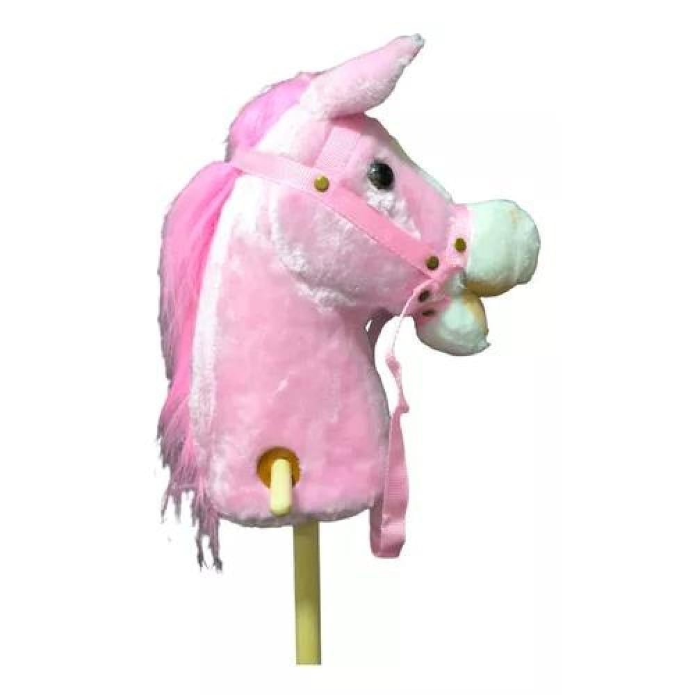 CABALLITO DE PALO ROSADO CON SONIDO Y RUEDA DE 100 CM PARA NIÑOS COLOR - 4