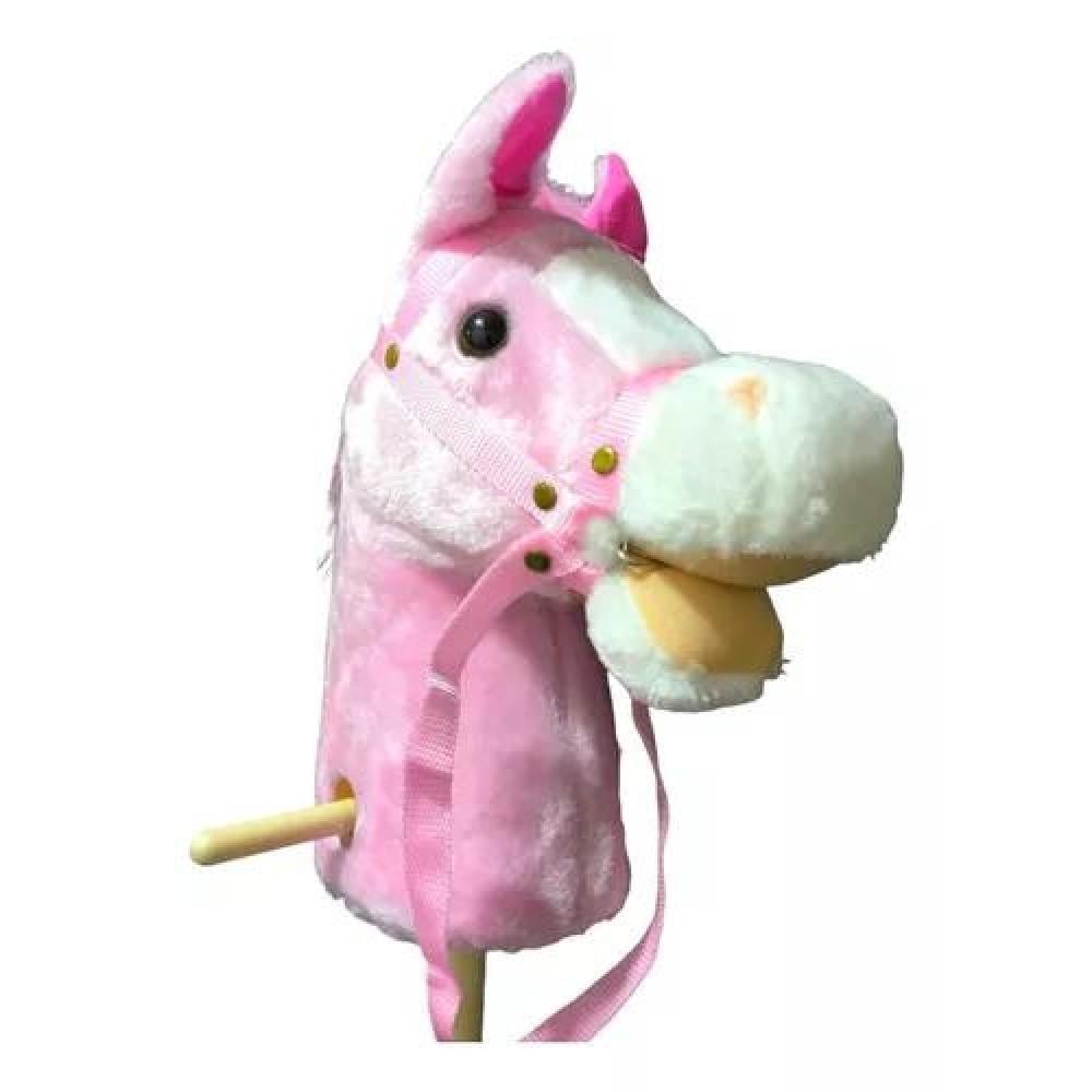 CABALLITO DE PALO ROSADO CON SONIDO Y RUEDA DE 100 CM PARA NIÑOS COLOR - 5