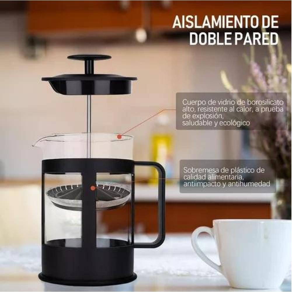 CAFETERA FRANCESA 350ML PRENSA FRANCESA ESPUMADORA - 6