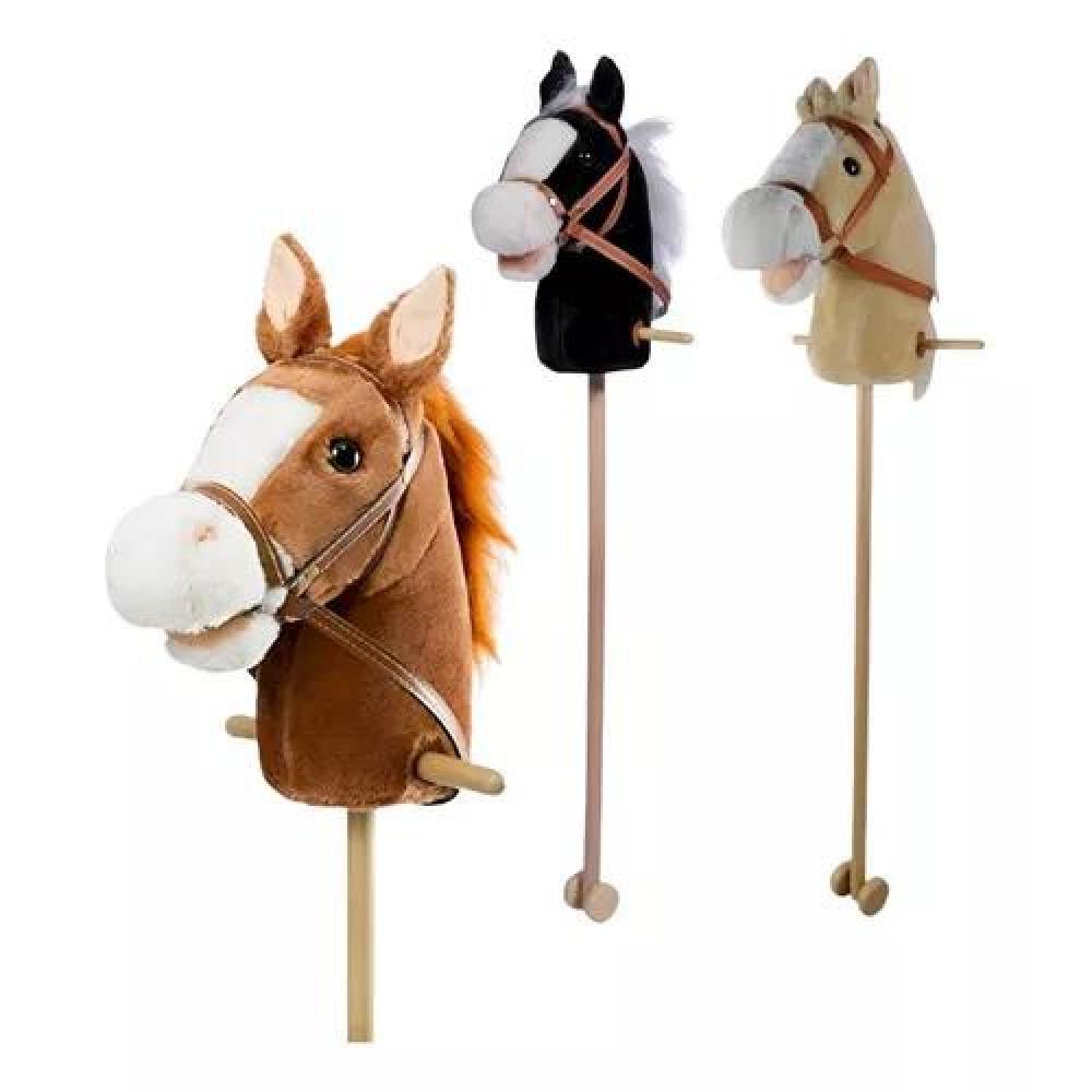 CABALLITO DE PALO CREMA CON SONIDO Y RUEDA DE 100 CM PARA NIÑOS COLOR - 4