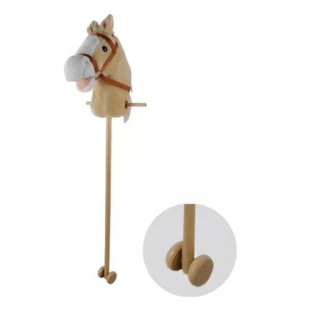 CABALLITO DE PALO CREMA CON SONIDO Y RUEDA DE 100 CM PARA NIÑOS COLOR - 5