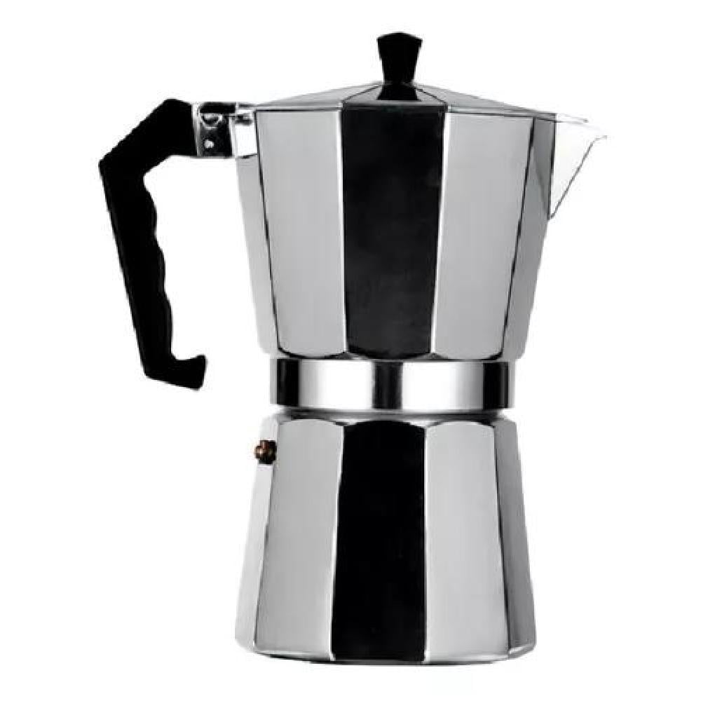 CAFETERA ITALIANA ALUMINIO 6 TAZAS COCINA TETERA COLOR GRIS - 1