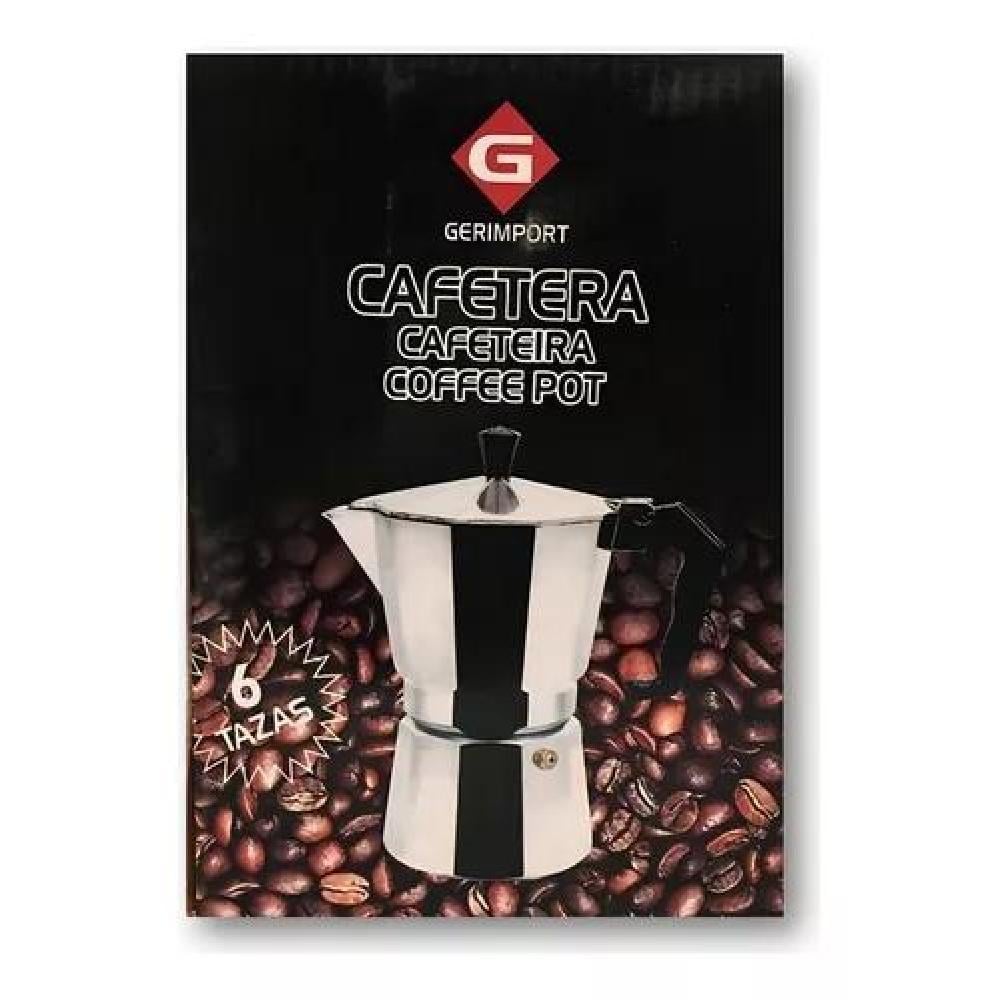 CAFETERA ITALIANA ALUMINIO 6 TAZAS COCINA TETERA COLOR GRIS - 5
