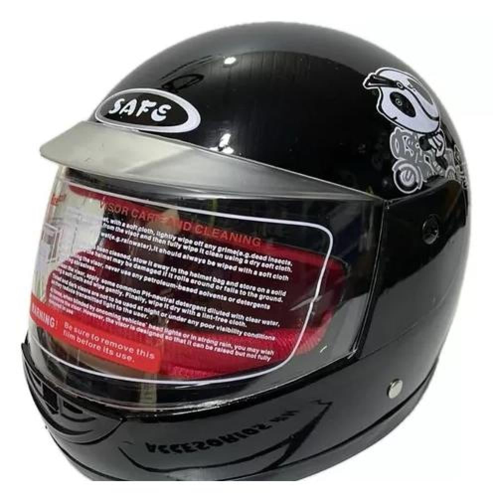 CASCO DE MOTO PARA NIÑOS Y NIÑAS DE 3 A 12 AÑOS NEGRO - 2