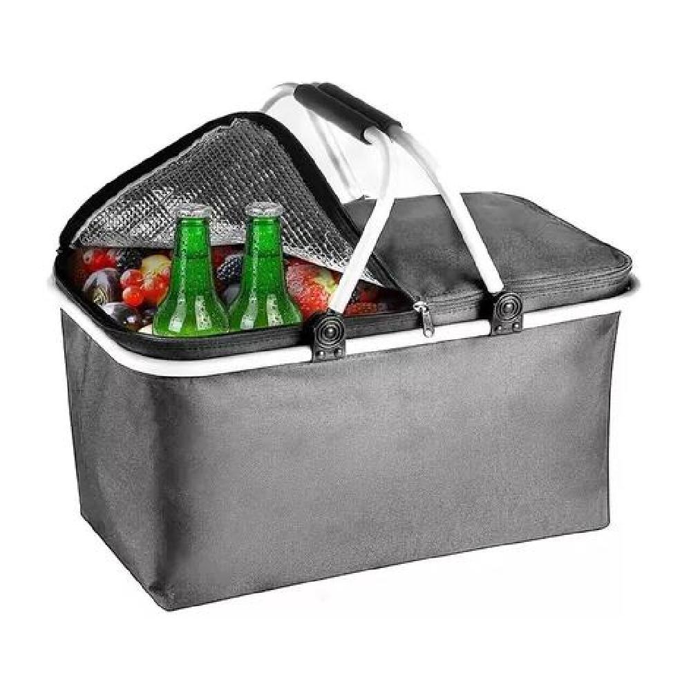 COOLER BASKET BOLSO TÉRMICO CANASTA CAMPING PLEGABLE 22L ACERO - 1