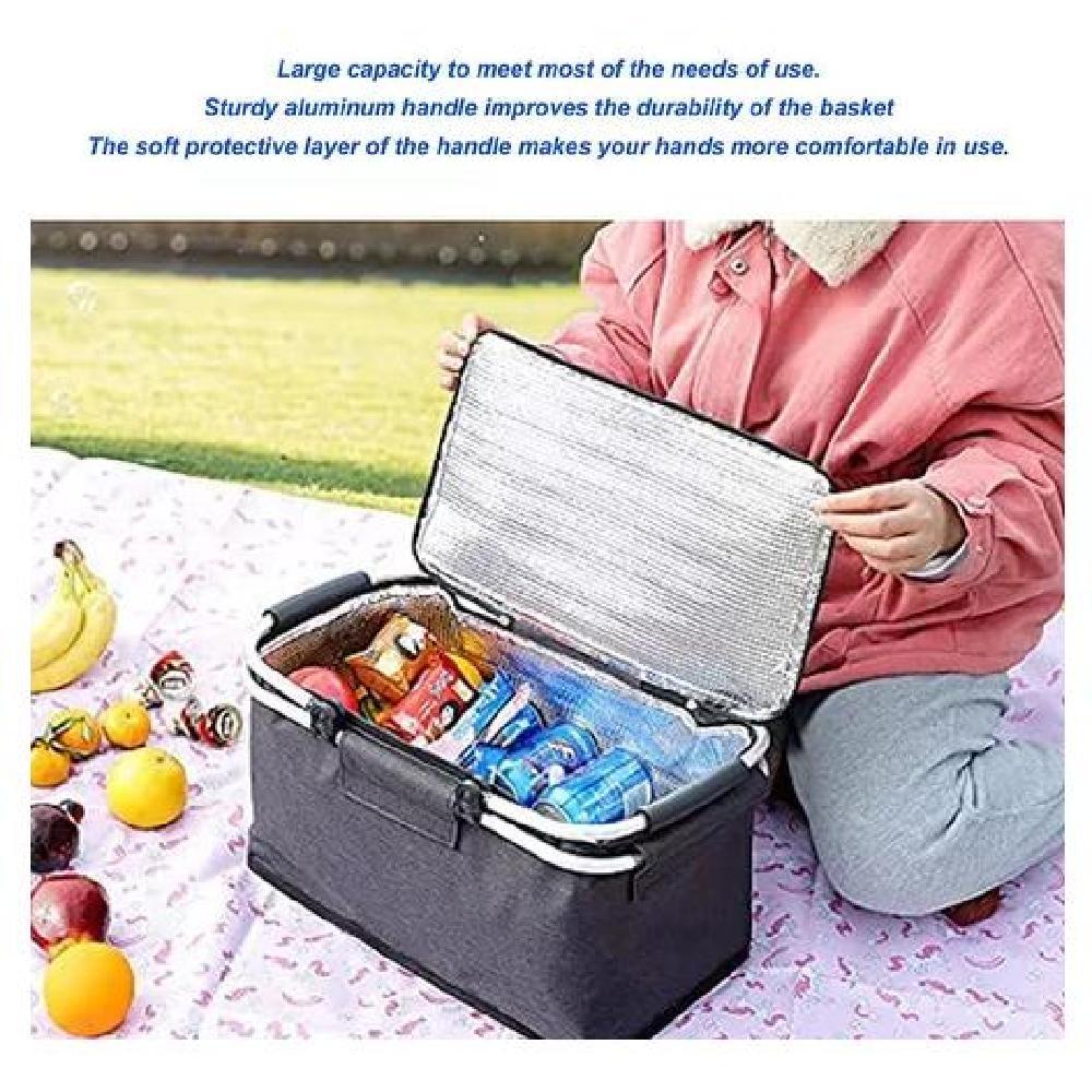 COOLER BASKET BOLSO TÉRMICO CANASTA CAMPING PLEGABLE 22L ACERO - 3
