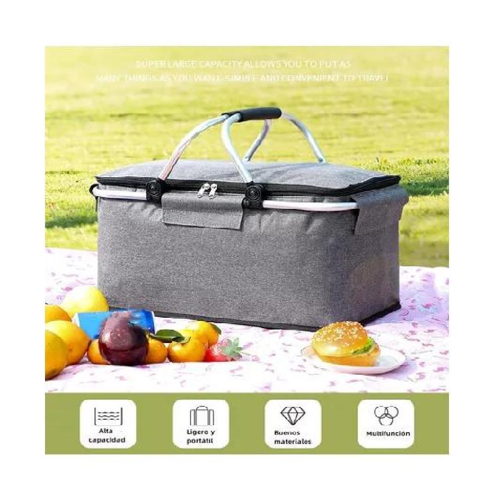 COOLER BASKET BOLSO TÉRMICO CANASTA CAMPING PLEGABLE 22L ACERO - 4