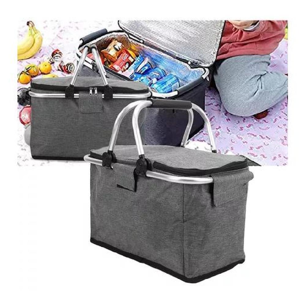 COOLER BASKET BOLSO TÉRMICO CANASTA CAMPING PLEGABLE 22L ACERO - 5