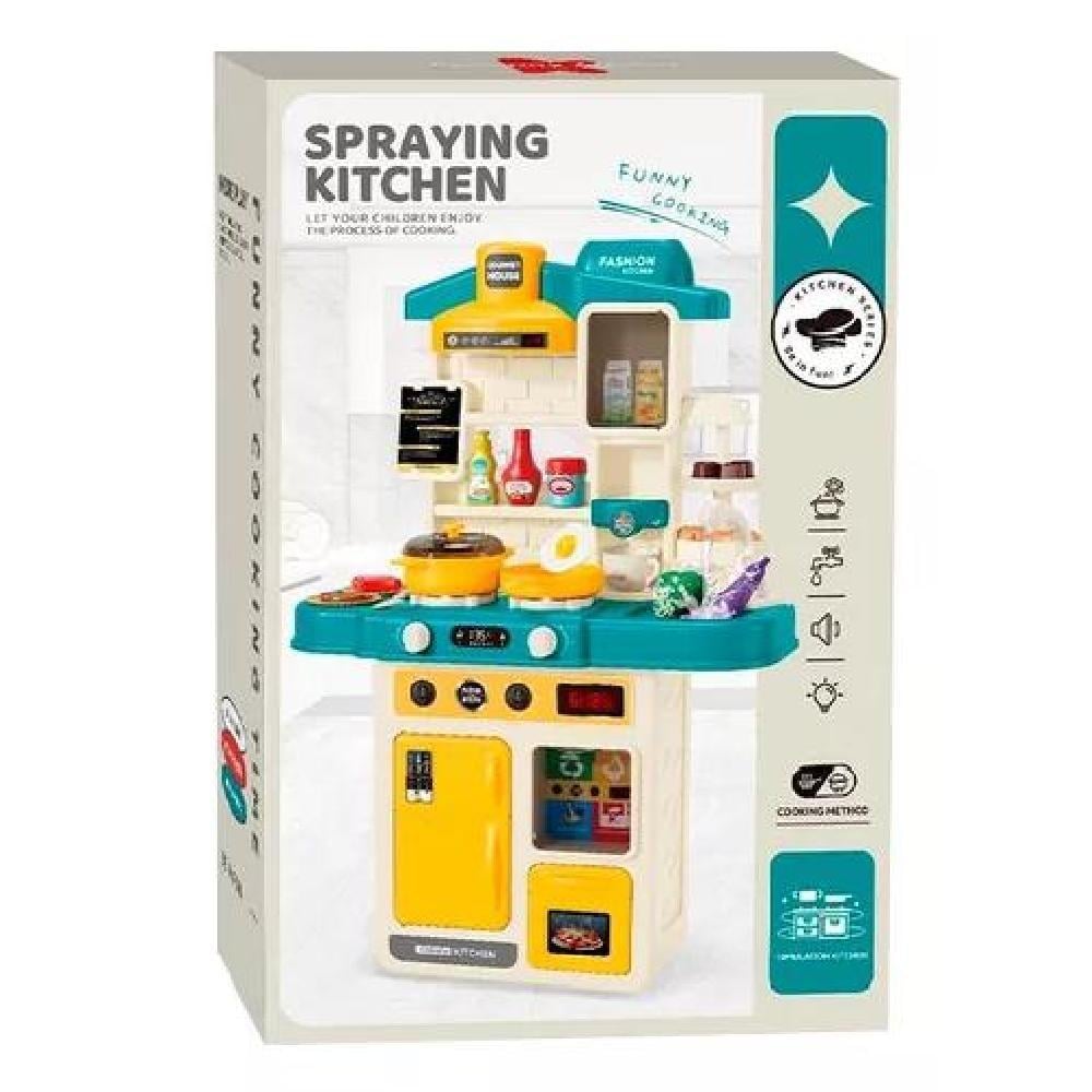 COCINA INTERACTIVA COCIN6 NIÑAS NIÑOS JUGUETE MODERNA SONIDO LUCES AZUL - 2