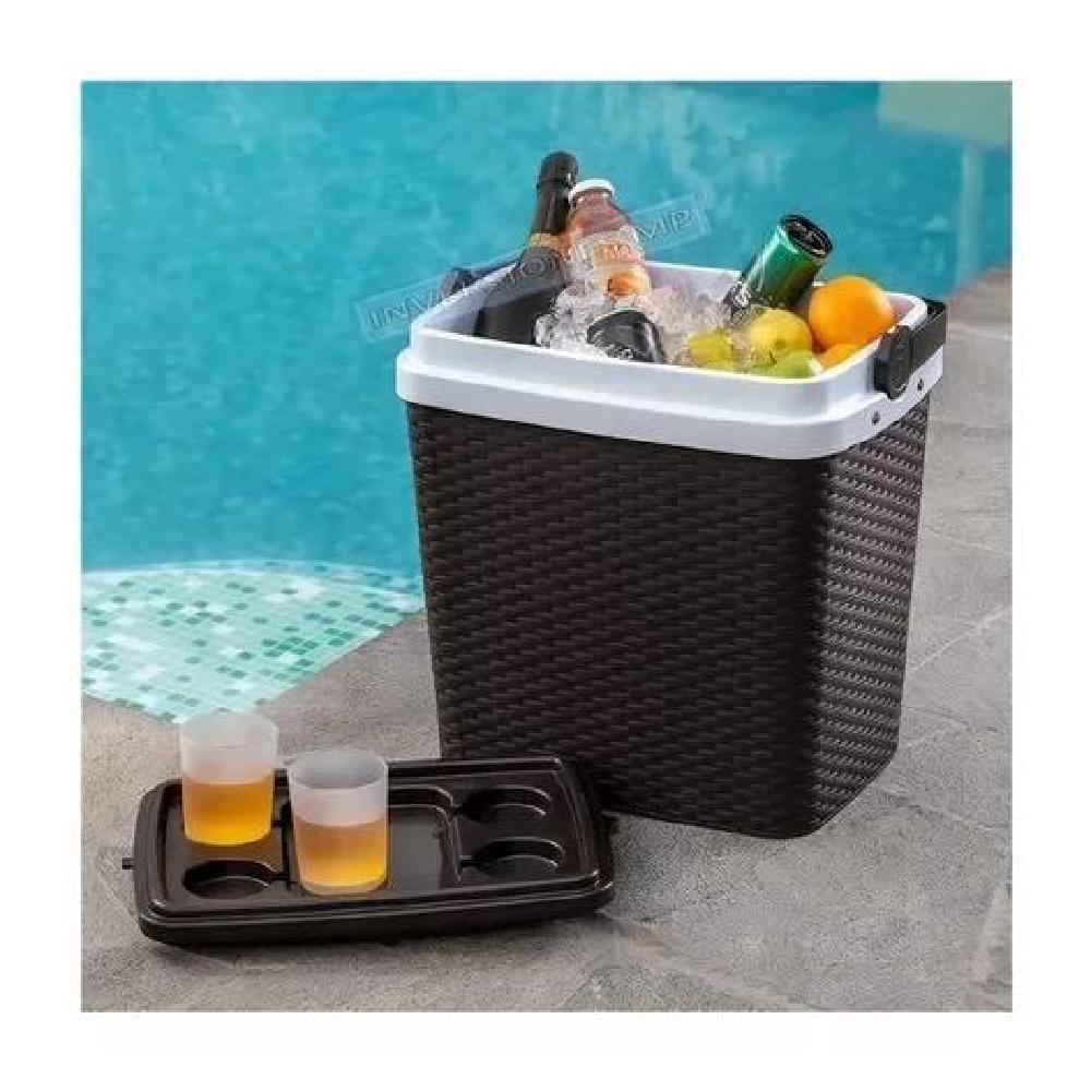 COOLER NEVERA RATAN 35 LT ACERO - 1