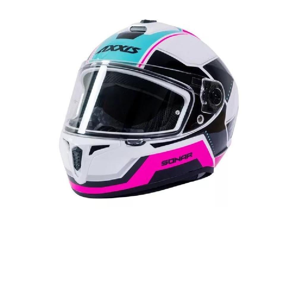 CASCO DE MOTO AXXIS DRAKEN S SONAR A8 ROSA FLUOR BRILLO - 2