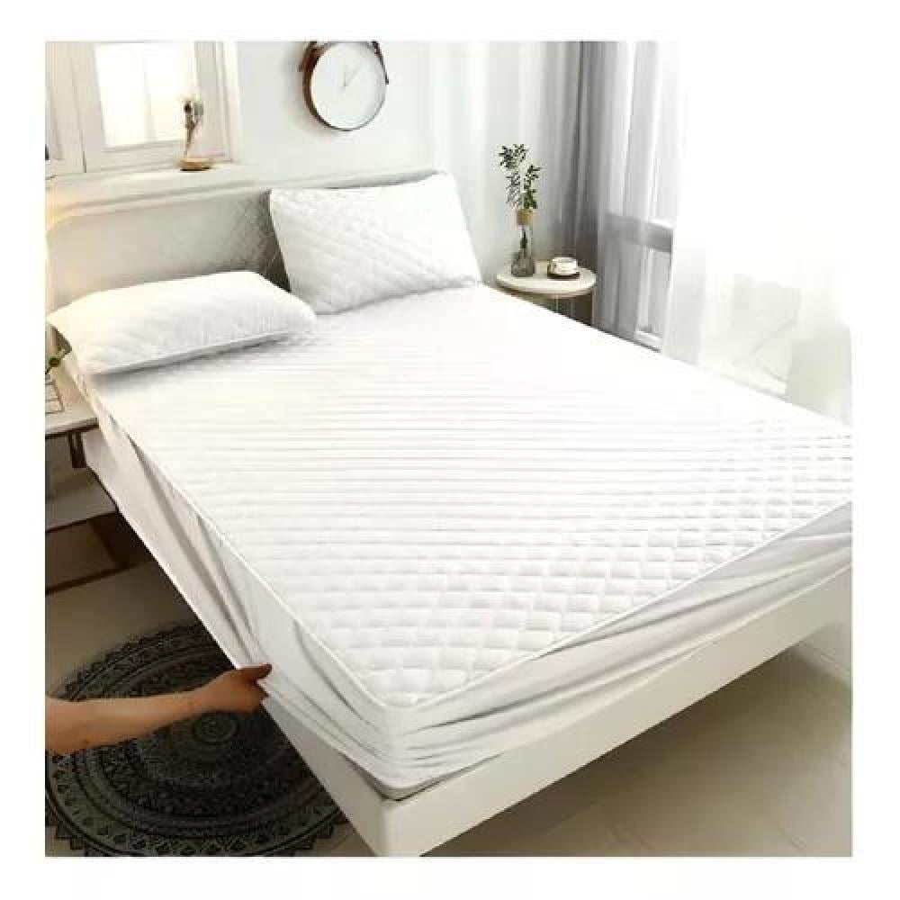 CUBRECOLCHÓN BLANCO IMPERMEABLE 1.5 + FUNDA IMPERMEABLE - 2