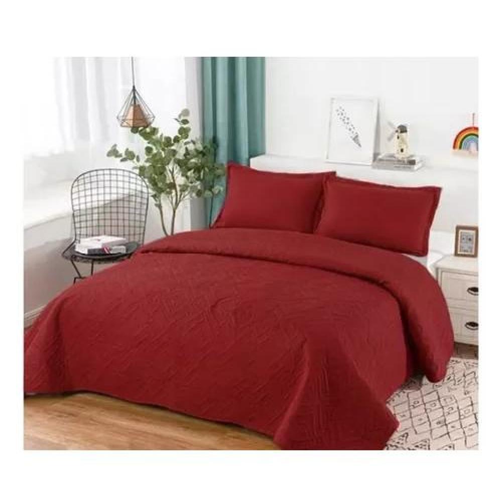 CUBRECAMA 2 PLAZAS BURDEO VERANO LISOS COLOR - 2