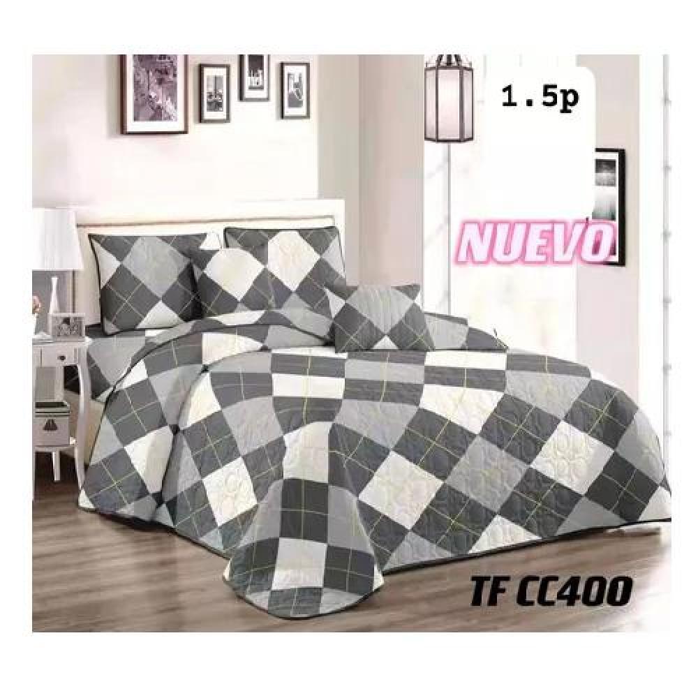 CUBRECAMA NEGRO D VERANO 1.5P +1 FUNDA COBERTOR MIX - 1