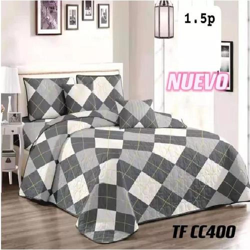 CUBRECAMA NEGRO D VERANO 1.5P +1 FUNDA COBERTOR MIX - 2