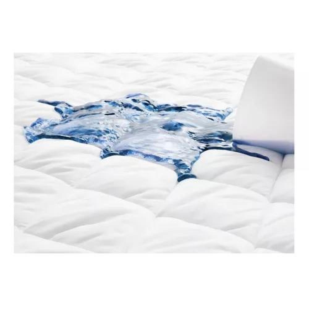 CUBRECOLCHÓN 2 PLAZAS ALGODÓN BLANCO ACOLCHADO + 2 FUNDAS ALMOHADA IMPERMEABLE - 3