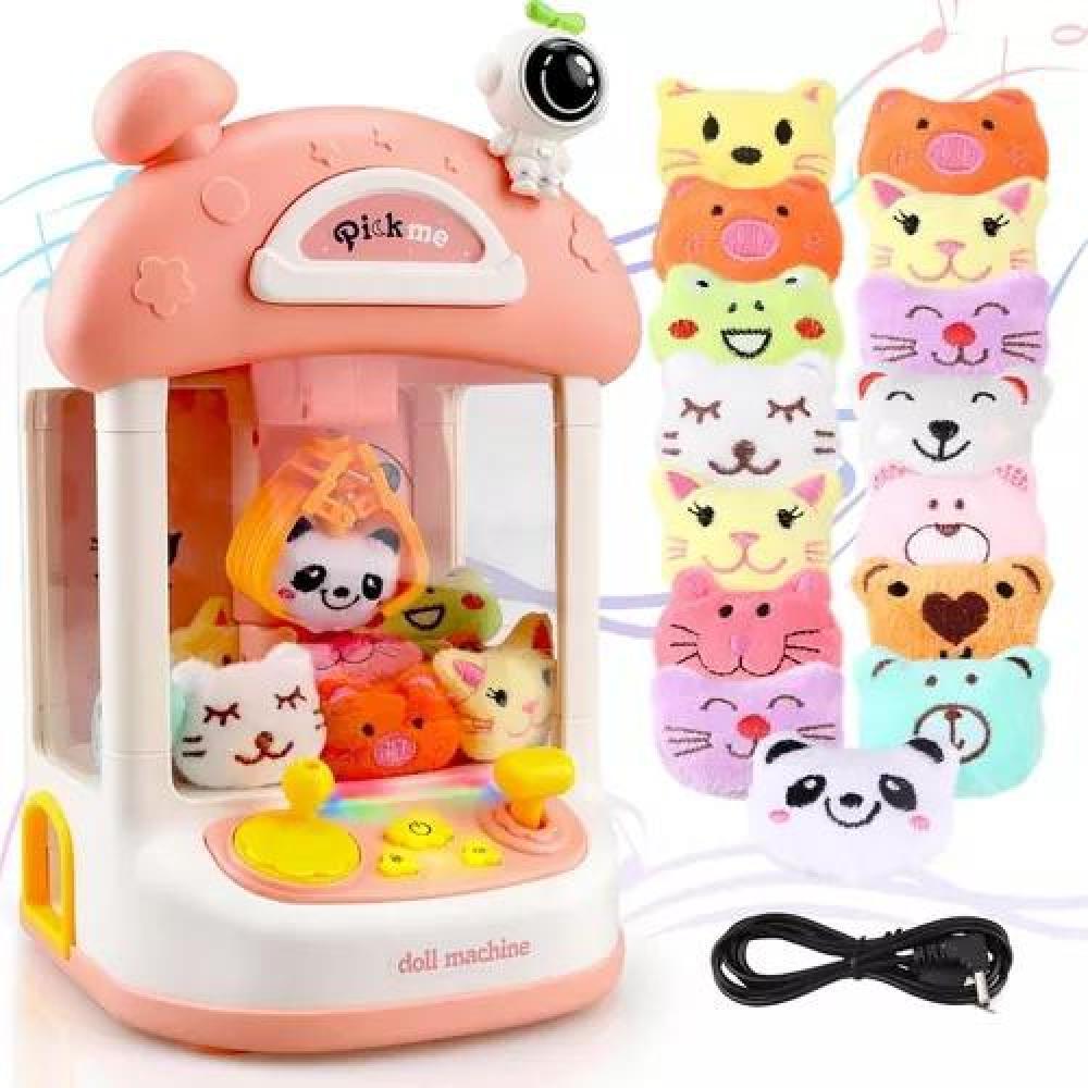 MINI MÁQUINA AGARRA ATRAPA PELUCHES COLOR ROSADO - 1